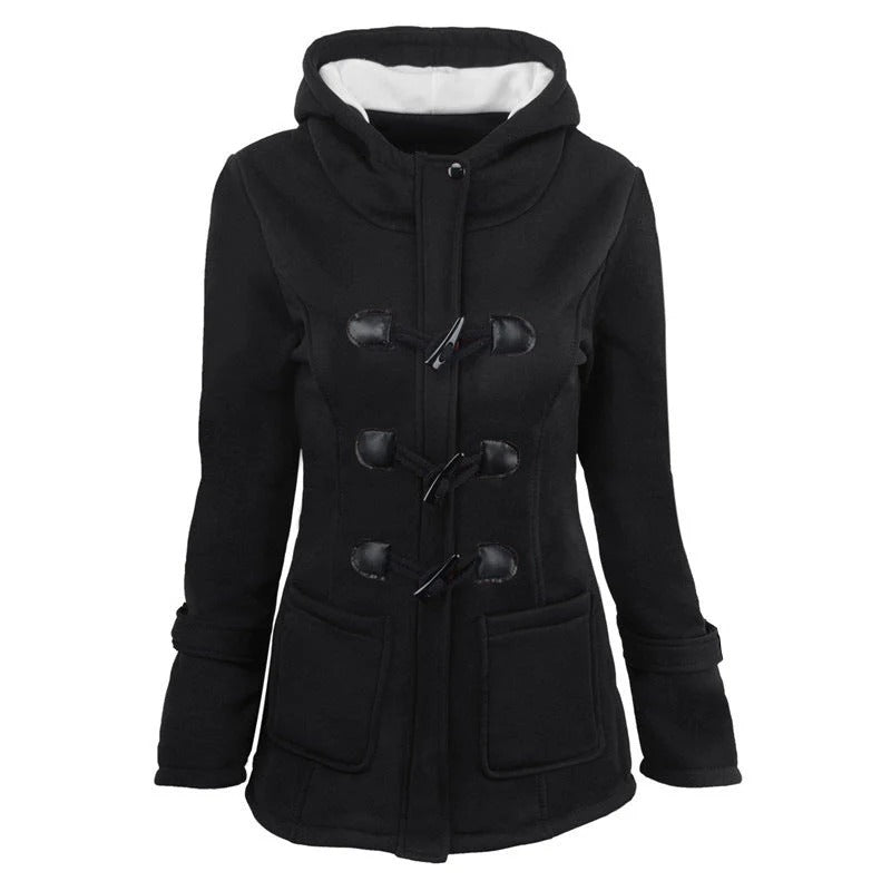 Stylish winter coat with hood and tailored fit