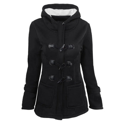 Stylish winter coat with hood and tailored fit