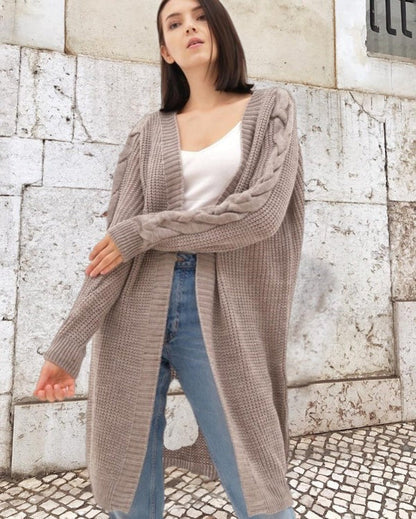 Chunky Cardigan Plus Size Cable Knit Long Open Style