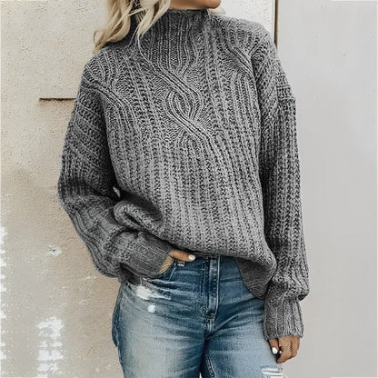 Oversized Wool Blend Cable Knit Sweater Comfort Raglan