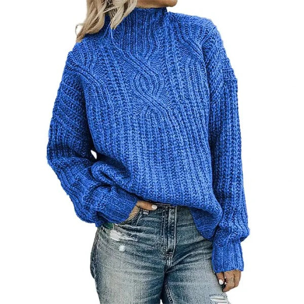 Oversized Wool Blend Cable Knit Sweater Comfort Raglan