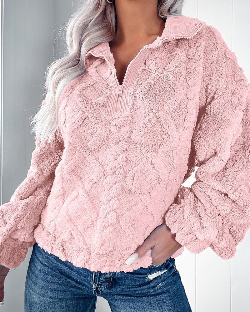 Damen Pullover Sweatshirt Lockere Passform Lange Ärmel - IdealeKleiden