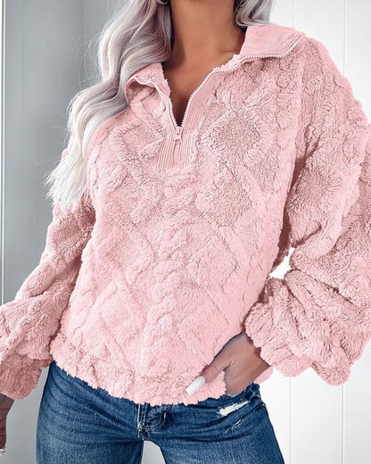 Damen Pullover Sweatshirt Lockere Passform Lange Ärmel - IdealeKleiden