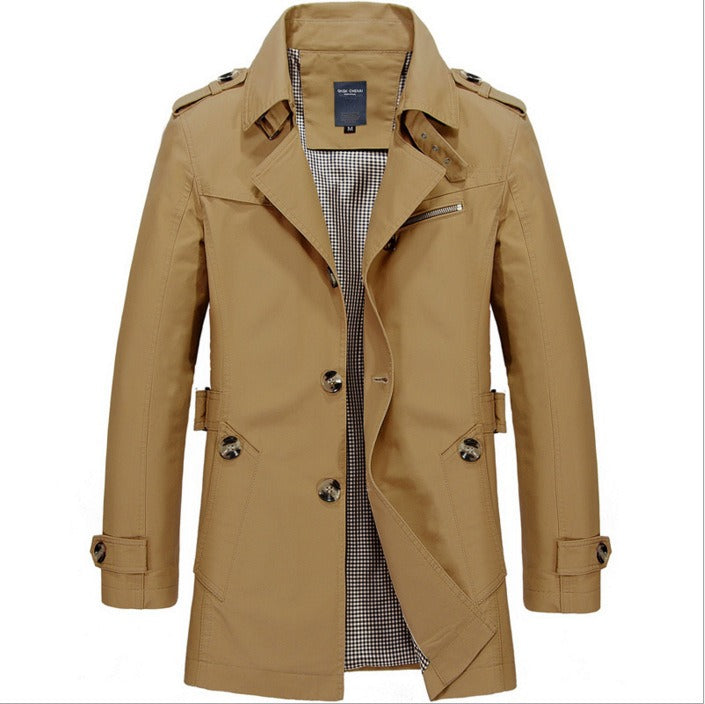 Men's Long Waterproof Elegant Trench Coat