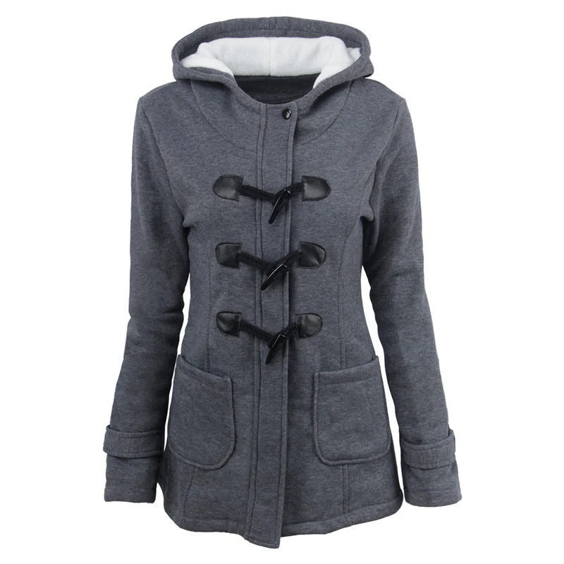 Stylish winter coat with hood and tailored fit