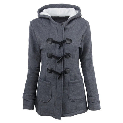 Stylish winter coat with hood and tailored fit