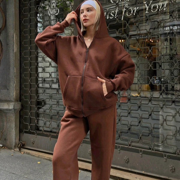 Comfortable Plus Size Tracksuit Hooded Soft Cotton