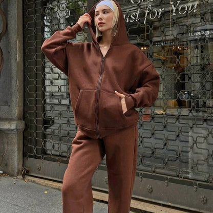 Comfortable Plus Size Tracksuit Hooded Soft Cotton