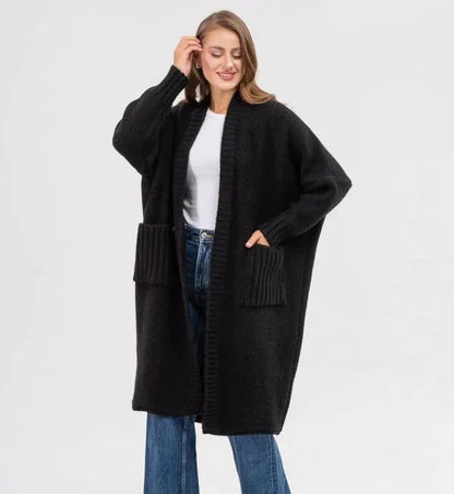 Oversized Woolly Long Cardigan with XXL Pockets