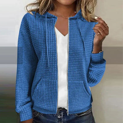 Casual winter jacket hood zipper