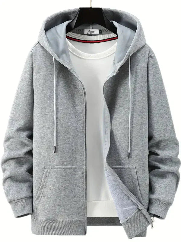 Zip-up hoodie with front pockets
