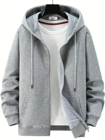 Zip-up hoodie with front pockets