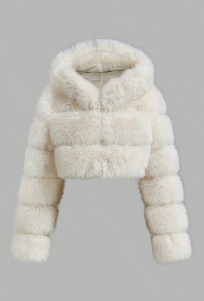 Faux Fur Coat Short Glamorous Elegant