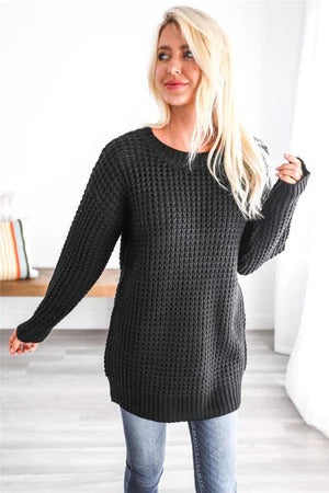 Übergrößen Kleid Grobstrick Wollweite Rippborte