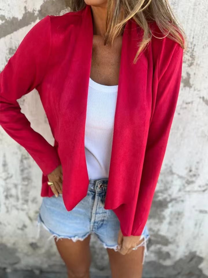 Casual Cardigan Soft Suede Look
