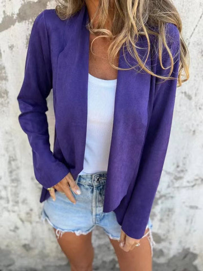 Casual Cardigan Soft Suede Look