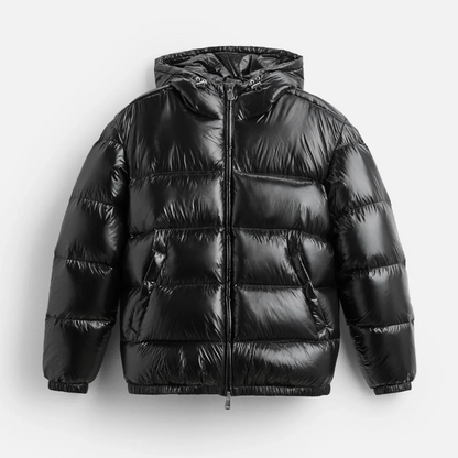 Übergrößen Pufferjacke Warm Gequiltet mit Kapuze - IdealeKleiden
