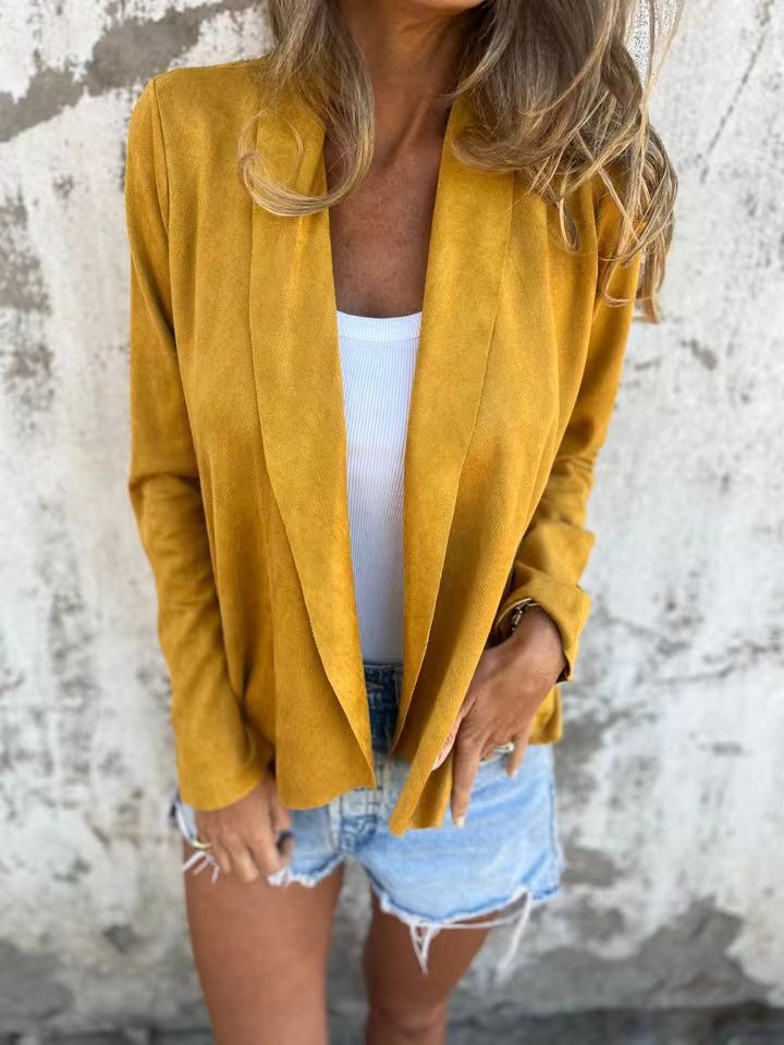 Casual Cardigan Soft Suede Look