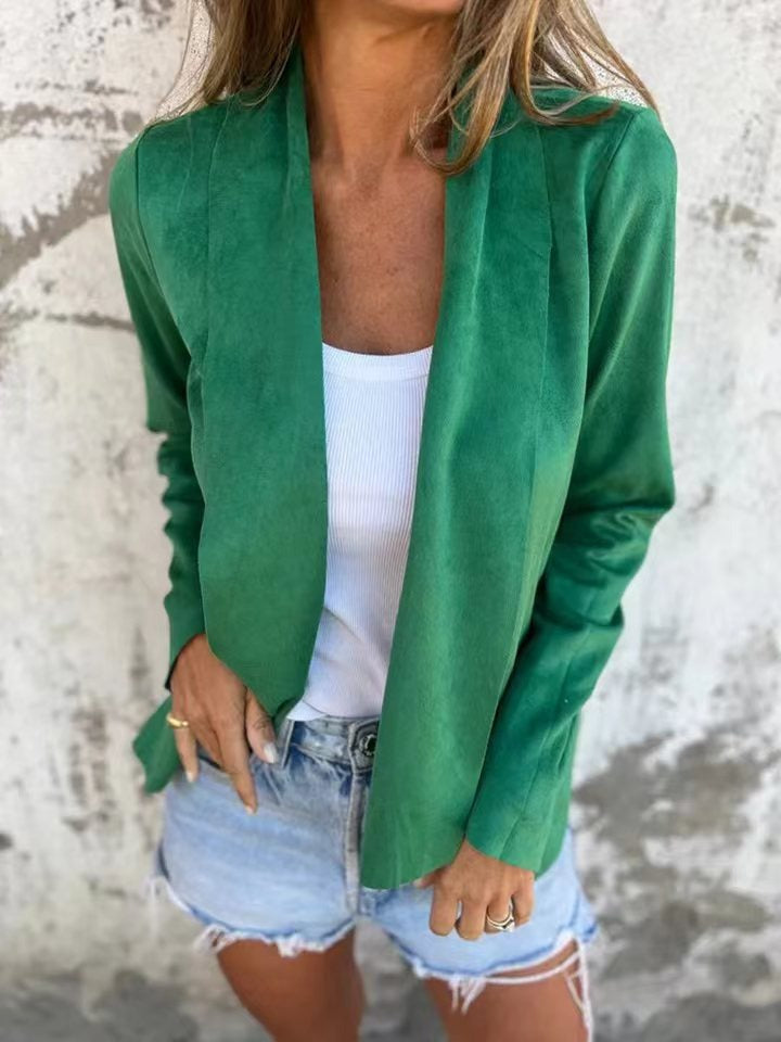 Casual Cardigan Soft Suede Look