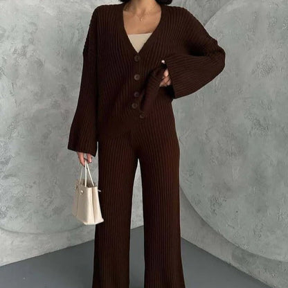 Cozy Plus Size Loungewear Set Ribbed Knit