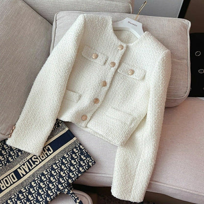 Stylish Women's Bouclé Short Modern Jacket