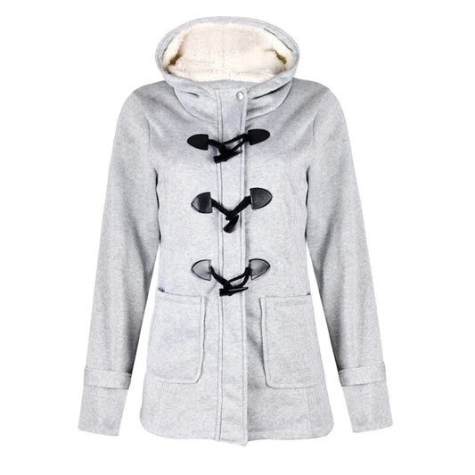 Langer Wollmantel Damen Elegant Kapuze - IdealeKleiden