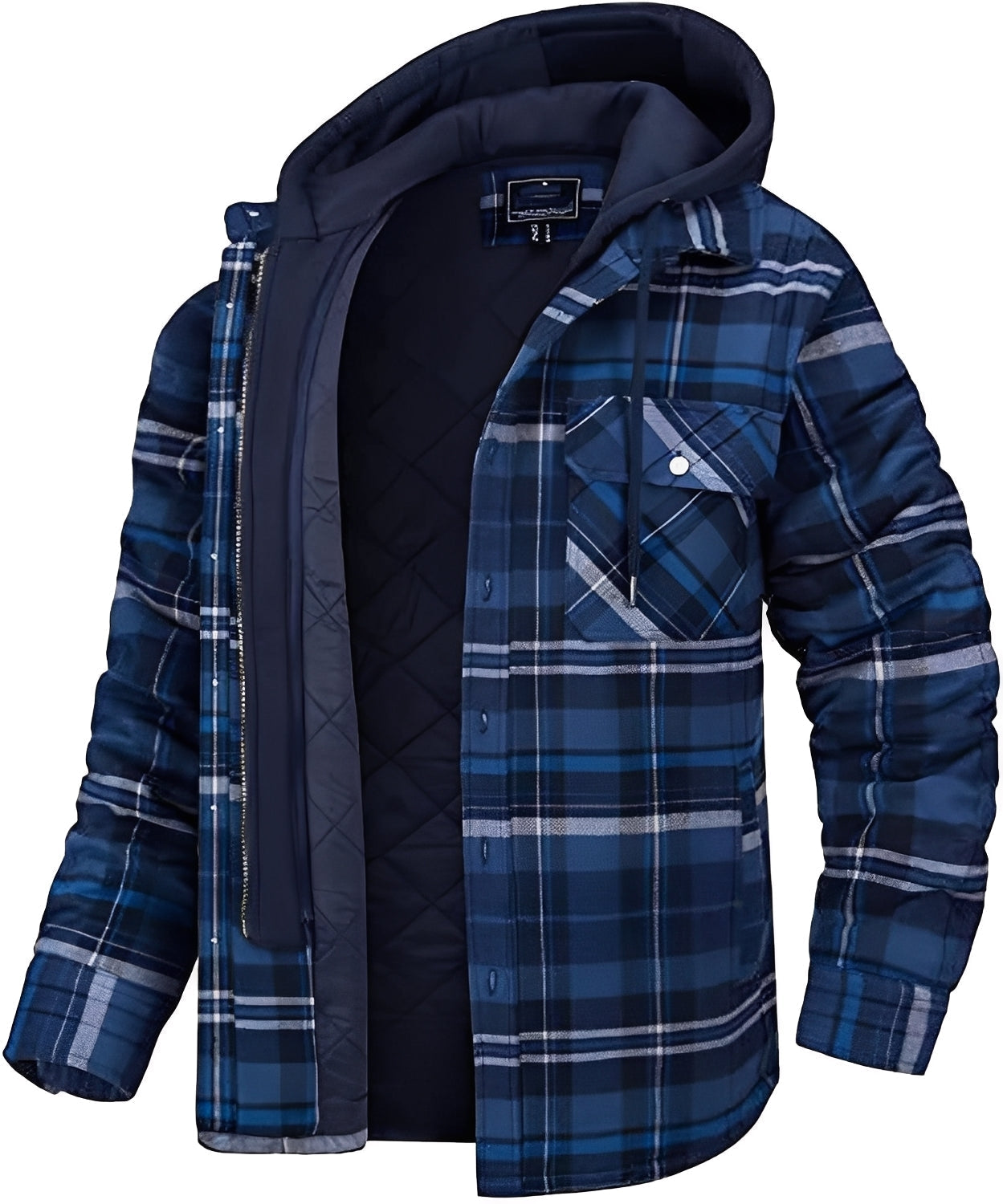 Stylish Men's Jacket - Casual Checked Thick