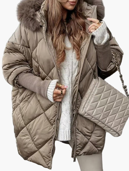 Wintersteppjacke Oversize Kapuze Warm