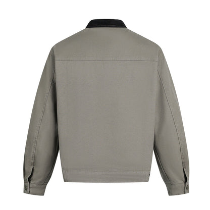 Herren Lederjacke Wildleder Optik Schnellverschluss - IdealeKleiden