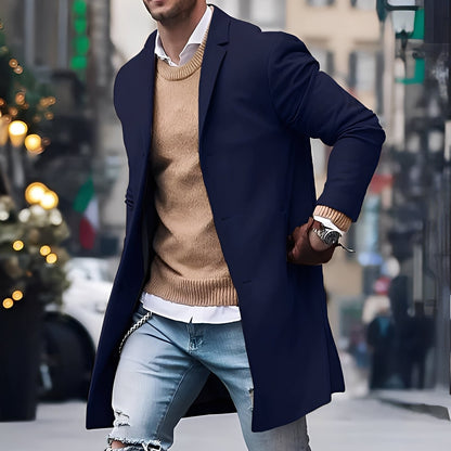Elegant Men's Trench Coat Lapel Collar