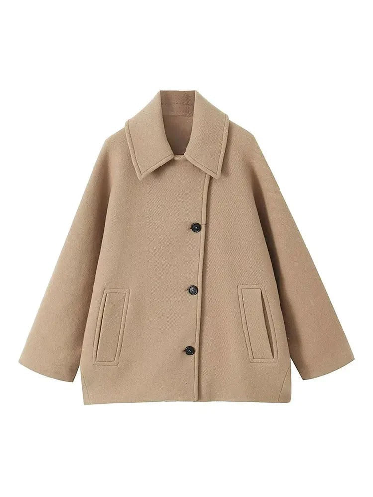 Plus Size Women's Double Breasted Pea Coat