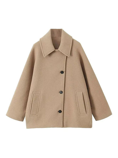 Plus Size Women's Double Breasted Pea Coat