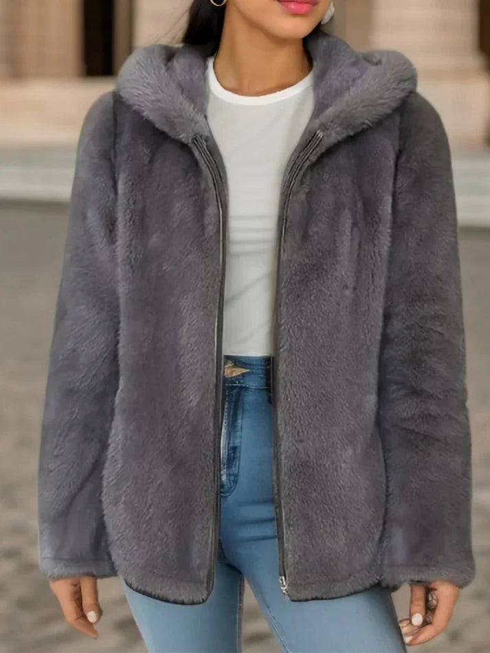 Selina - Fleece Sweat Jacket Hood Warm