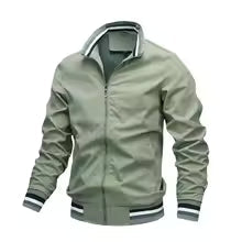 Windproof Bomber Jacket Loose Fit Zipper