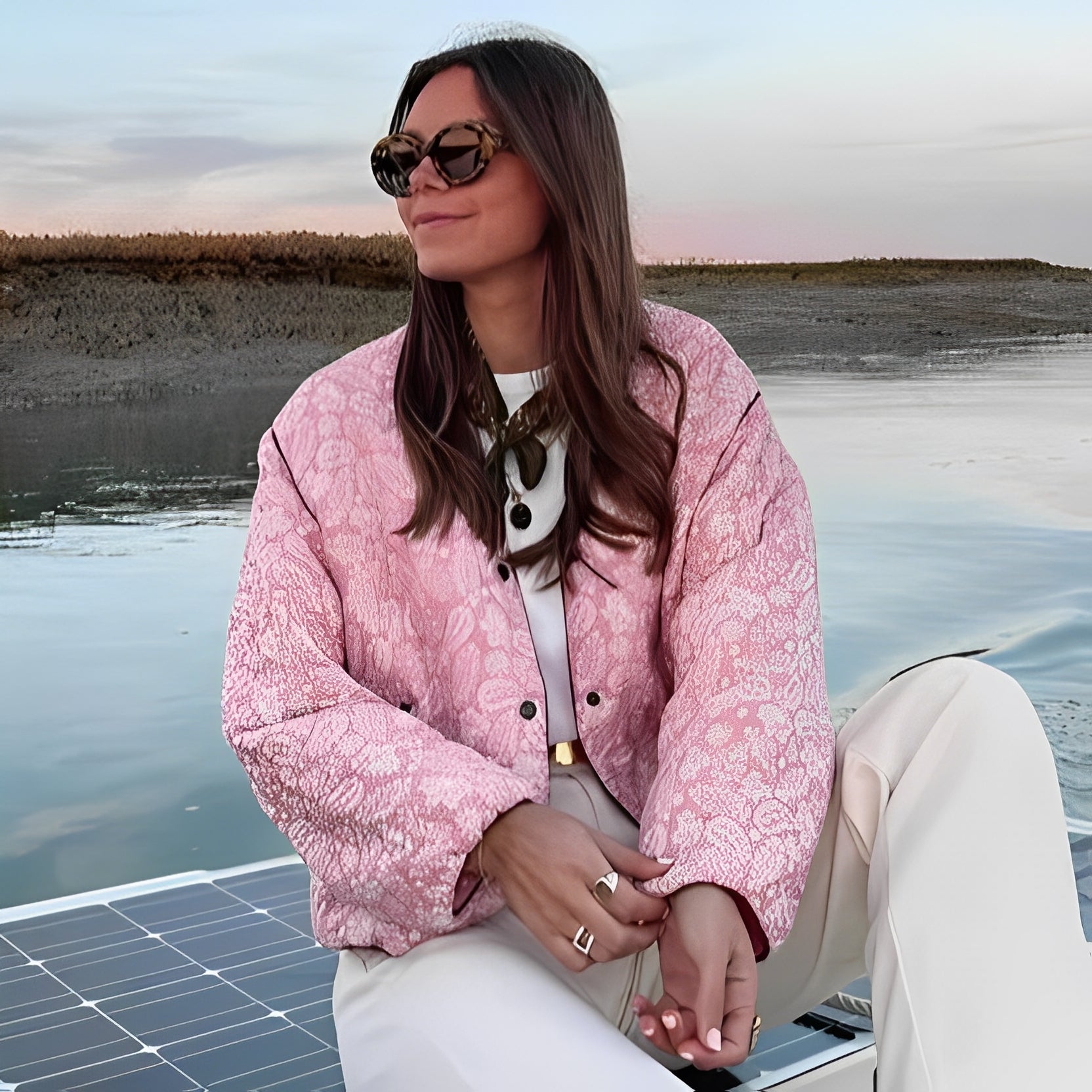 Stilvolle Patchwork-Jacke Frauen Trendy - IdealeKleiden