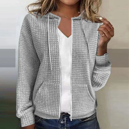 Casual winter jacket hood zipper