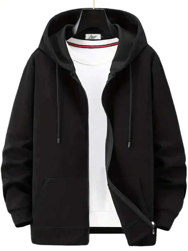 Zip-up hoodie with front pockets
