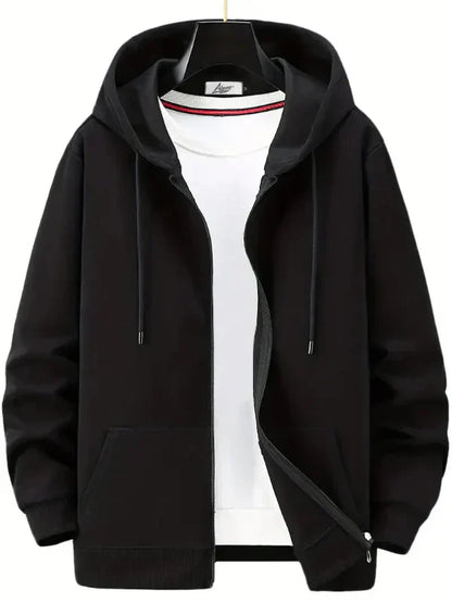 Zip-up hoodie with front pockets
