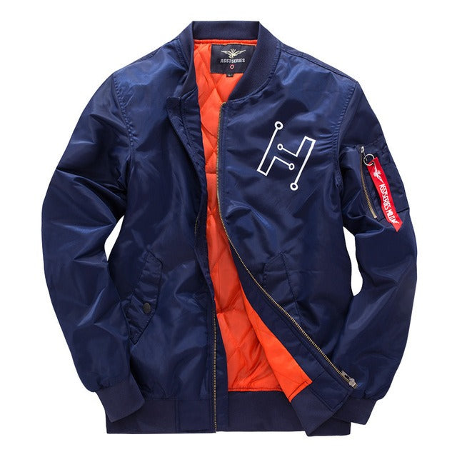 Men's Urban Style Bomber Jacket with Zipper