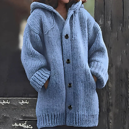 Women's Hooded Cardigan Cozy With Pockets