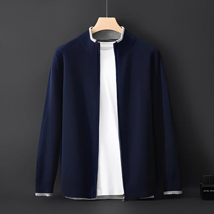 Stylish Men's Coats | Modern Cashmere Coat with Zipper