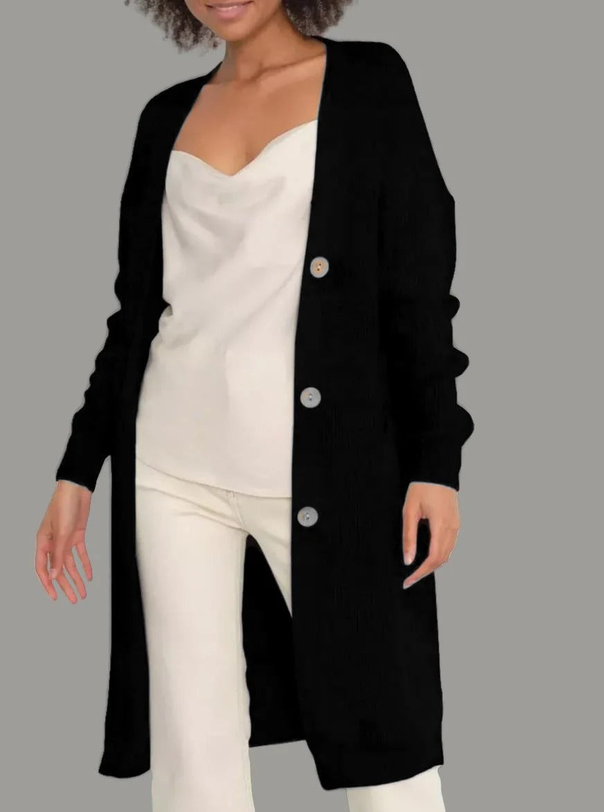 Long Cardigan for Women Soft Loose Fit with Buttons and Pockets