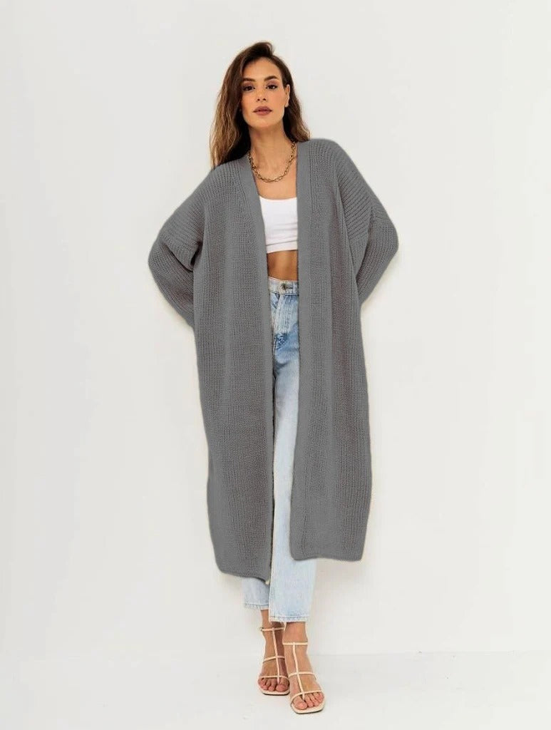 Long Cardigan Oversized Woolly Open Front