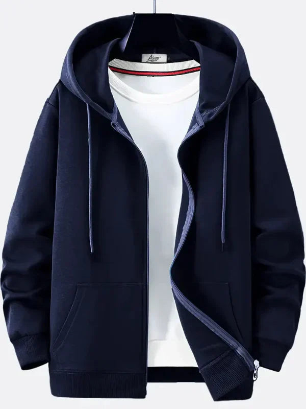 Zip-up hoodie with front pockets