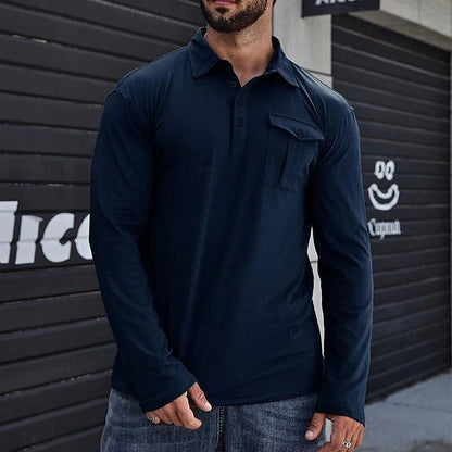 Herren Hemd Slim Fit Langarm Baumwolle Stehkragen