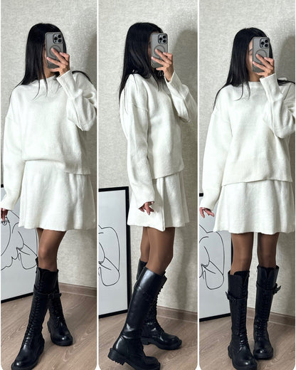 StrickOutfit Herbst Winter Modisch Elegant