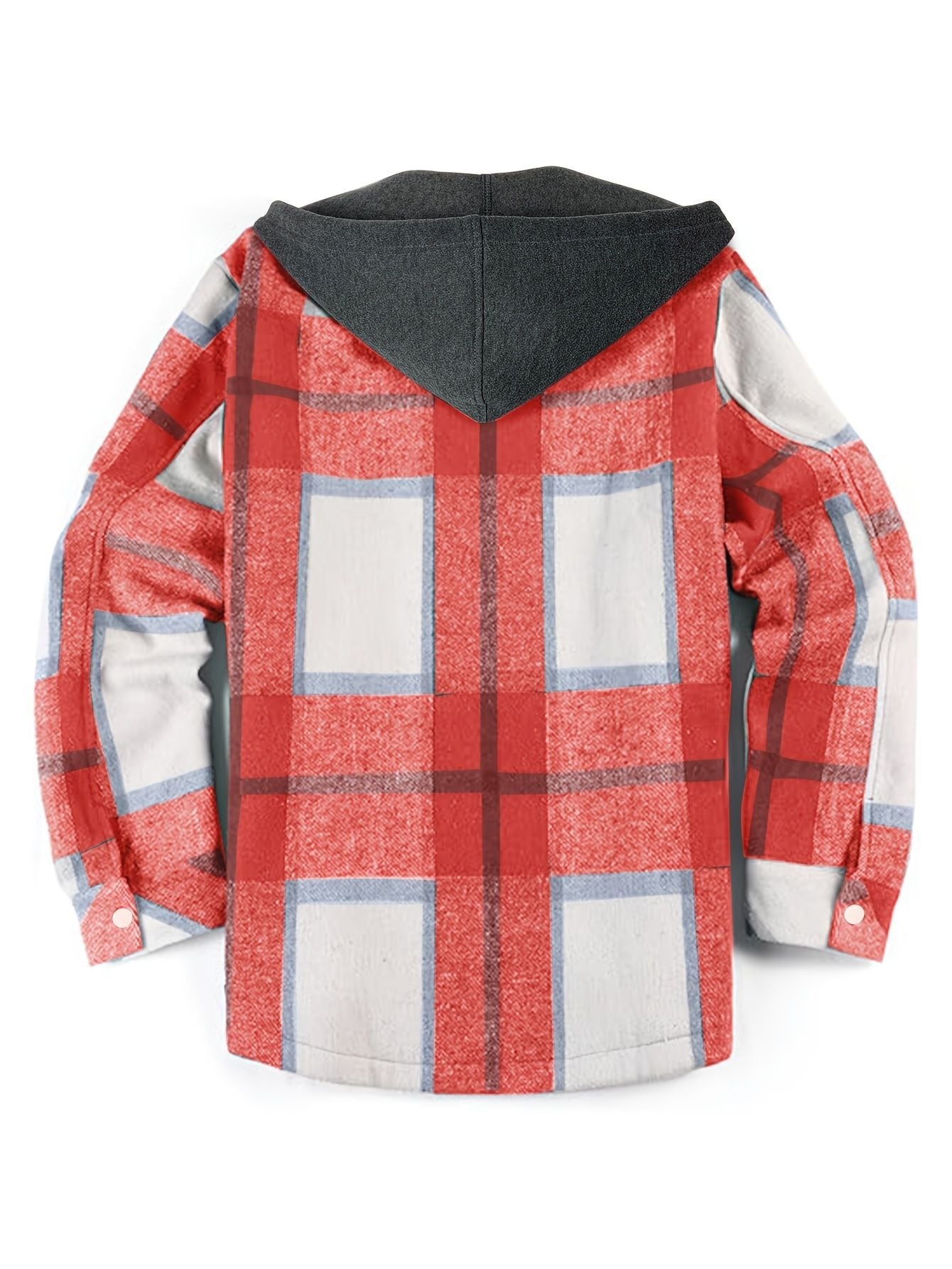 Fashionable Men's Plaid Hooded Jacket