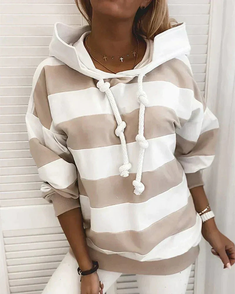 Hoodie XXL Oversized Striped Sporty