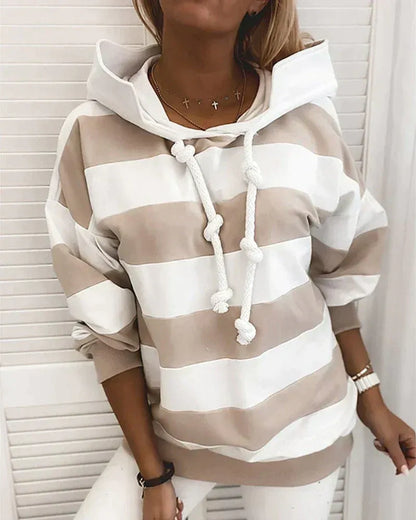 Hoodie XXL Oversized Striped Sporty