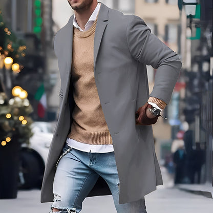 Elegant Men's Trench Coat Lapel Collar